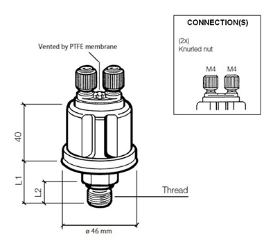 VDO Pressure sender 0-10 Bar